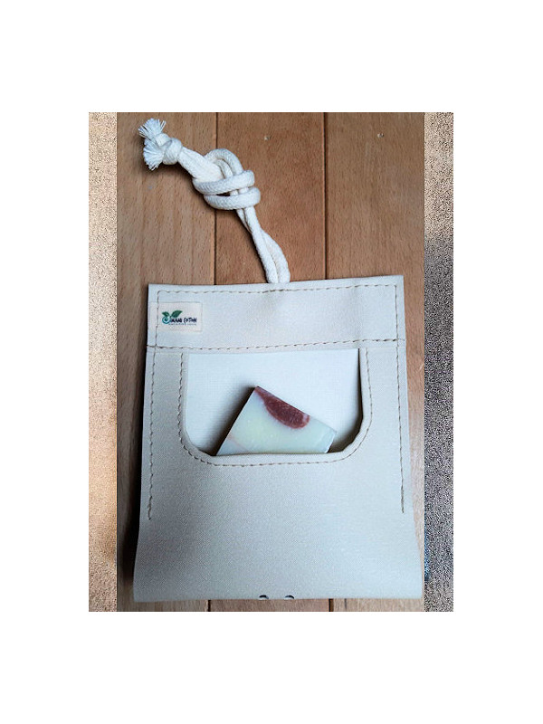 Porte-savon en simili blanc cassé