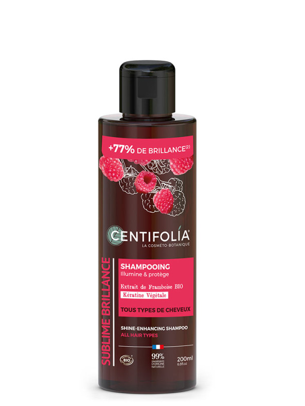 Shampoing Sublime Brillance à l'extrait de framboise bio Centifolia 200 ml