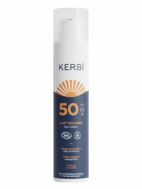 Lait solaire SPF50 flacon airless 100g KERBI